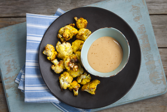 Roasted Cauliflower With A Miso Dip
