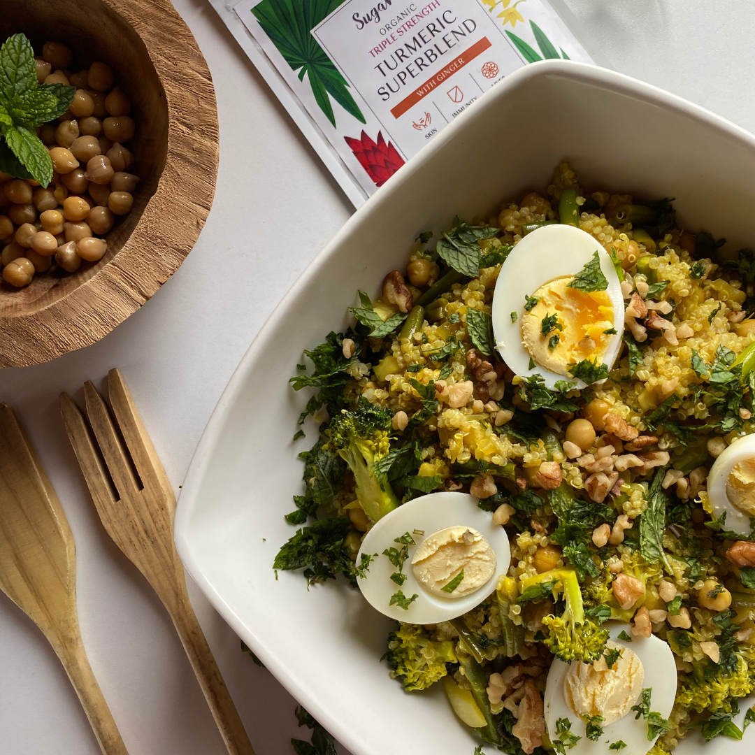 Healthy Turmeric and Ginger Quinoa Bowl SugaVida